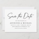 カジュアル黒のスクリプ結婚ト セーブザデート (正面)