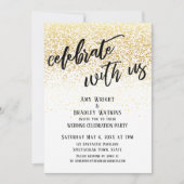 カジュアル お祝いしよう ゴールドコンフェッティの受付 招待状 (正面)