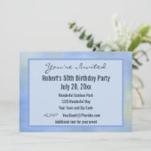 カジュアル アブストラクト 青 黄色 イベントへようこそ 招待状 (スタンド正面)