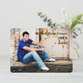 カジュアル グランジ - 卒業のお知らせ 招待状 (スタンド正面)