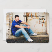 カジュアル グランジ - 卒業のお知らせ 招待状 (正面)