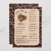 カジュアル コーヒー ビーンズ あなたのメニューに追加 コーヒー ショップ メニュー (正面/裏面)