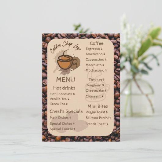 カジュアル コーヒー ビーンズ あなたのメニューに追加 コーヒー ショップ メニュー (スタンド正面)