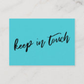 カジュアル、シンプルターコイズ引っ越しました配布資料カード 名刺 (裏面)