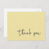 カジュアル スクリプト タイポグラフィー レモンイエロー ありがとうございます ポストカード (正面/裏面)