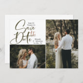 カジュアル タイポグラフィー アーストーン 2 フォト セーブザデート (正面/裏面)