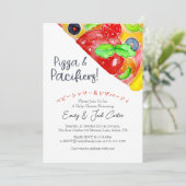 カジュアル ピザ パーティー ベイビー シャワー スライス 水彩画 招待状 (スタンド正面)