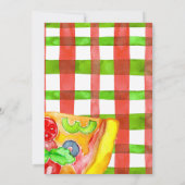 カジュアル ピザ パーティー ベイビー シャワー スライス 水彩画 招待状 (裏面)