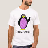 カジュアル・フライデーのペンギン　おもしろTシャツ Tシャツ (正面)
