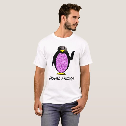 カジュアル・フライデーのペンギン　おもしろTシャツ Tシャツ (正面フル)