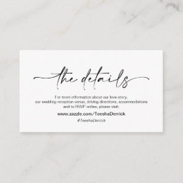 カジュアル ミニマリスト ブラック インク ペン, 結婚の詳細 エンクロージャーカード
