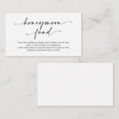 カジュアル ミニマリスト 黒インク ペン、ハネムーンの願い エンクロージャーカード (正面/裏面)