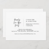 カジュアル ミニマル、ブラック、結婚式での秘密の挙式 招待状 (正面/裏面)