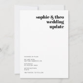 カジュアル ミニマル | 現代の結婚式 更新変更 案内状 (正面)
