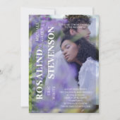 カジュアル ミニマル 紫の写真 ウェディング 招待状 (正面)