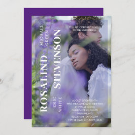 カジュアル ミニマル 紫の写真 ウェディング 招待状