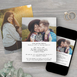 カジュアル モダン オールインワン QR RSVP 2 フォト ウェディング 招待状