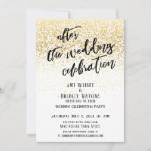 カジュアル 結婚式後のお祝い ゴールドコンフェッティ 招待状 (正面)