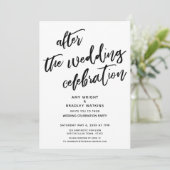 カジュアル 結婚式後のお祝い ブラック ホワイト 招待状 (スタンド正面)