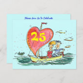 カジュアル ２５周年 シルバーアニバーサリー ご招待状 招待状 (正面/裏面)