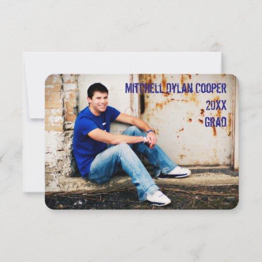 カジュアル - 3x5の卒業発表 招待状 (正面)