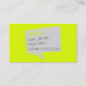 カジュアル&chatty – 蛍光黄 名刺 (正面)