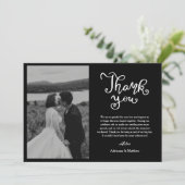 カジュアルBlackの写真をスクリプト結婚で読む サンキューカード (スタンド正面)