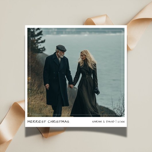カジュアルChristmasメリー Coule写真 シーズンカード