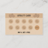 カジュアルCoffee Beansロゴのコーヒーショップを追加 ロイヤリティカード (裏面)