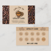 カジュアルCoffee Beansロゴのコーヒーショップを追加 ロイヤリティカード (正面/裏面)