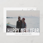 カジュアルHappy New Yearモダン Holiday写真 シーズンポストカード (正面/裏面)