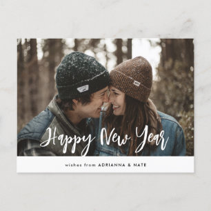カジュアルHappy New Year Script モダン Coule Photo シーズンポストカード