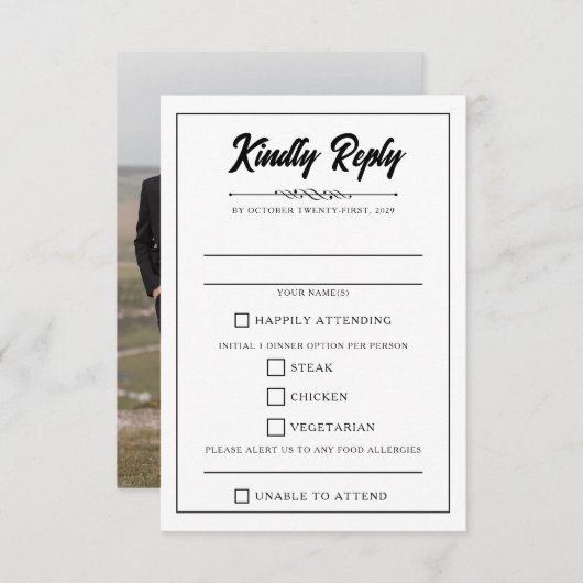 カジュアルPhoto Food Choices 出欠カード (正面/裏面)