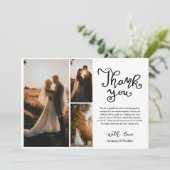 カジュアルScriptの写真結婚コラージュ サンキューカード (スタンド正面)