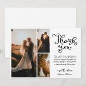 カジュアルScriptの写真結婚コラージュ サンキューカード (正面/裏面)