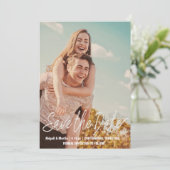 カジュアルScript Wedding日付の写真を保存 招待状 (スタンド正面)