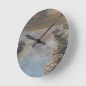 カスカイスポルトガルのライトハウス ラウンド壁時計 (傾斜)