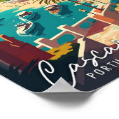 カスカイスポルトガルアートヴィンテージ旅行イラストレーション ポスター (角)