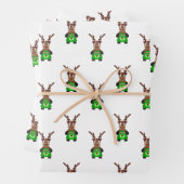 カスキーかわいいクリスマストナカイベーキングジンジャーブレッド ラッピングペーパーシート (インサイチュ)