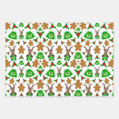 カスキーかわいいクリスマストナカイベーキングジンジャーブレッド ラッピングペーパーシート (正面2)