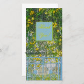 カスケーディングイエロー花及びベビーブルーゲート サンキューカード (正面/裏面)