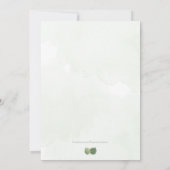 カスケーディングウォーターカラーユーカリ結婚ー緑 招待状 (裏面)