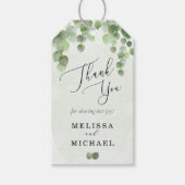 カスケーディングウォーターカラーユーカリ結婚式の引き出物 ギフトタグ (正面)