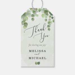 カスケーディングウォーターカラーユーカリ結婚式の引き出物 ギフトタグ