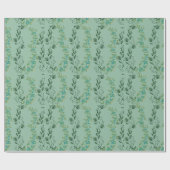 カスケーディンググリーンフラワーつる植物 ラッピングペーパー (フラット)