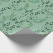 カスケーディンググリーンフラワーつる植物 ラッピングペーパー (角)