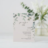 カスケーディンググリーンリーニュートラルブライダルシャワー ポストカード (スタンド正面)