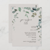 カスケーディンググリーンリーニュートラルブライダルシャワー ポストカード (正面/裏面)