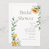 カスケーディングサンフラワーグリーンブライダルシャワー 招待状 (正面/裏面)