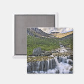 カスケーディングストリーム、氷河の国立公園、 マグネット (正面/裏面)